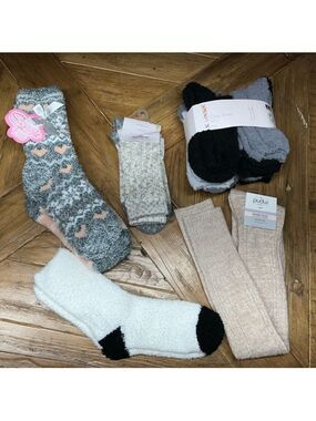 Socks on socks on socks - fuzzy, soft, various brands - 10 new pairs (11 total)
